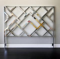 Elaine Cohen Monumental Chrome Oriental King Headboard Frame Elaine Cohen D I A 1972 - 4278261