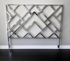 Elaine Cohen Monumental Chrome Oriental King Headboard Frame Elaine Cohen D I A 1972 - 4278262