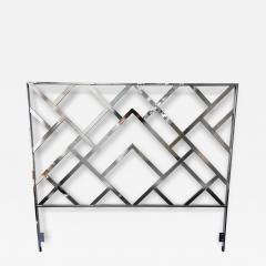 Elaine Cohen Monumental Chrome Oriental King Headboard Frame Elaine Cohen D I A 1972 - 4278968