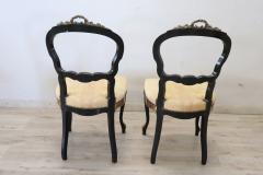 Elegant 19th Century Boulle French Antique Pair of Chairs - 3142964