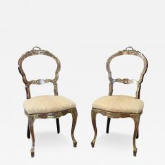 Elegant 19th Century Boulle French Antique Pair of Chairs - 3143756