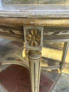 Elegant 19th Century French Louis XVI Painted Marble Top Side Table - 4455915