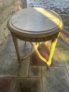Elegant 19th Century French Louis XVI Painted Marble Top Side Table - 4455917