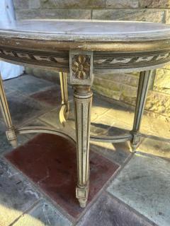 Elegant 19th Century French Louis XVI Painted Marble Top Side Table - 4455918