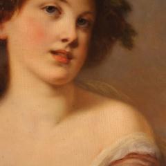 Elegant 19th century portrait painting of a young girl - 3897975