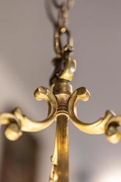 Elegant 20th Century French Gilt Brass Lantern with Curved Detailing - 4070531