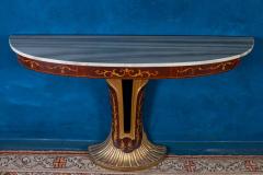 Elegant Art Deco Oval Shaped Console Table Italy 1940 - 2560272