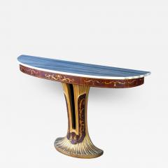 Elegant Art Deco Oval Shaped Console Table Italy 1940 - 4552942