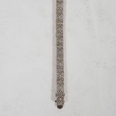 Elegant Art Deco White Gold Diamond Bracelet Baroque Motifs - 1612735