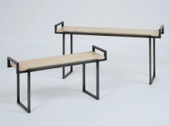 Elegant Asymmetric Pair of Low Side Tables France 1950s - 4000693