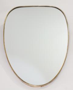 Elegant Brass Frame Wall Shield Mirror in Gio Ponti Inspired Design 1950 Italy - 3538180