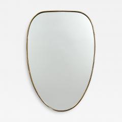 Elegant Brass Frame Wall Shield Mirror in Gio Ponti Inspired Design 1950 Italy - 3541752