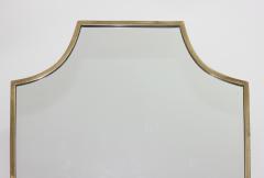 Elegant Brass Frame Wall Shield Mirror in Gio Ponti Inspired Design 1950 Italy - 3538201