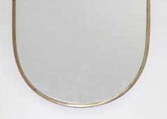 Elegant Brass Frame Wall Shield Mirror in Gio Ponti Inspired Design 1950 Italy - 3538202