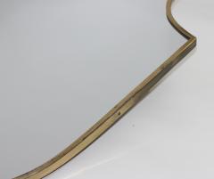 Elegant Brass Frame Wall Shield Mirror in Gio Ponti Inspired Design 1950 Italy - 3538203