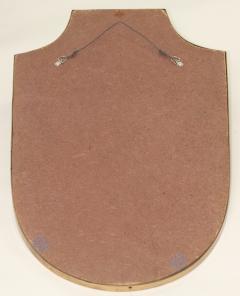 Elegant Brass Frame Wall Shield Mirror in Gio Ponti Inspired Design 1950 Italy - 3538204