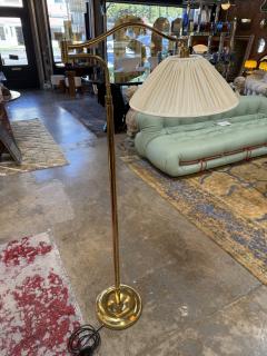 Elegant Brass Swivel Arm Floor Lamp with Pleated Shade - 4813691