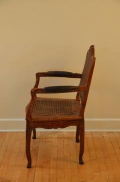 Elegant Caned Louis XV Period Walnut Armchair - 974381