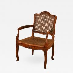 Elegant Caned Louis XV Period Walnut Armchair - 974469
