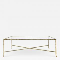 Elegant Coffee Table In Brass With Bamboo Motif 1950s - 1426229