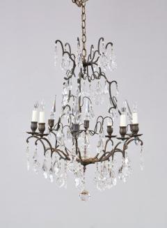 Elegant Crystal and Bronze Chandelier - 4219237