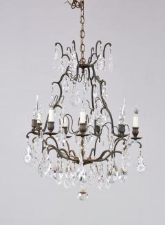 Elegant Crystal and Bronze Chandelier - 4219244