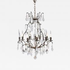 Elegant Crystal and Bronze Chandelier - 4219278