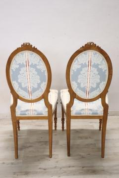 Elegant Early 20th Century Italian Louis XVI Style Pair of Chairs in Beech Wood - 3519923