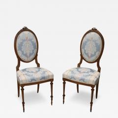 Elegant Early 20th Century Italian Louis XVI Style Pair of Chairs in Beech Wood - 3521196