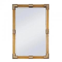 Elegant Fluted Murano Glass Rod Framed Mirror with Brass Detailing - 3576106