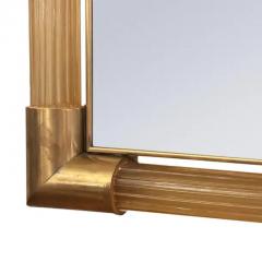 Elegant Fluted Murano Glass Rod Framed Mirror with Brass Detailing - 3576107