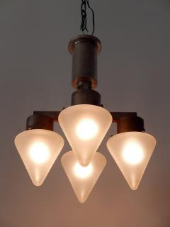 Elegant Four Flamed Art Deco Chandelier or Ceiling Lamp Germany 1930s - 3320472
