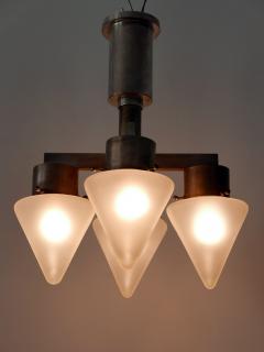 Elegant Four Flamed Art Deco Chandelier or Ceiling Lamp Germany 1930s - 3320475