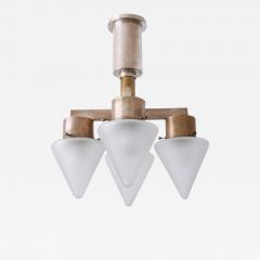 Elegant Four Flamed Art Deco Chandelier or Ceiling Lamp Germany 1930s - 3323419