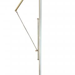 Elegant French 1970s Floor Lamp With Cream Leather Trim And Base - 3553007