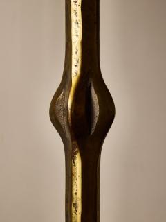 Elegant French Bronze Floor Lamp with Tripod Base and New Custom Shade - 4693250