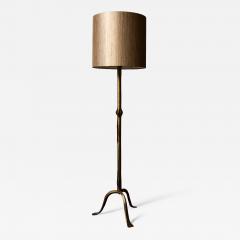 Elegant French Bronze Floor Lamp with Tripod Base and New Custom Shade - 4713912