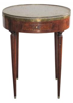 Elegant French Directoire Circular Bouillotte Table with Fossilized Stone Top - 1095370