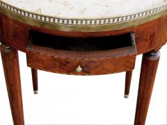 Elegant French Directoire Circular Bouillotte Table with Fossilized Stone Top - 1095372