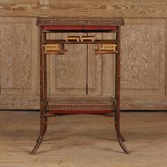 Elegant French rattan and lacquered wood table C 1920 - 3667032