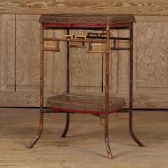 Elegant French rattan and lacquered wood table C 1920 - 3667034