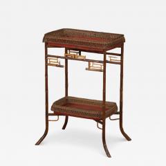 Elegant French rattan and lacquered wood table C 1920 - 3667285