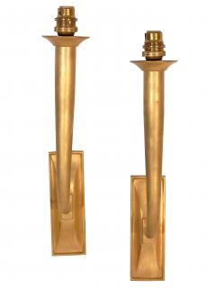 Elegant Gilt Bronze Art Deco Sconces So simple they would work with any decor  - 1282351