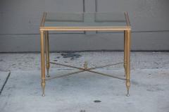 Elegant Gold Side Table with Antique Mirrored Glass - 873316