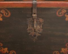 Elegant Hand Painted Wood Chest with Wrought Iron Clasp - 4503325