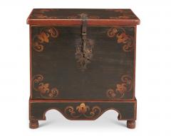 Elegant Hand Painted Wood Chest with Wrought Iron Clasp - 4504018