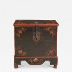Elegant Hand Painted Wood Chest with Wrought Iron Clasp - 4504019