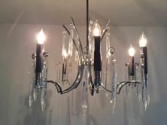 Elegant Hollywood Regency Silver Crystal Chandelier - 110625
