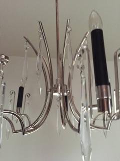 Elegant Hollywood Regency Silver Crystal Chandelier - 110629