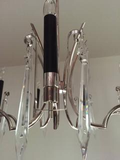 Elegant Hollywood Regency Silver Crystal Chandelier - 110630